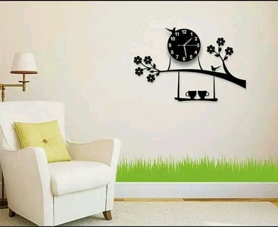 Large wooden hanging cups with tree branch clock (PRODUCT CODE : ZS19)
