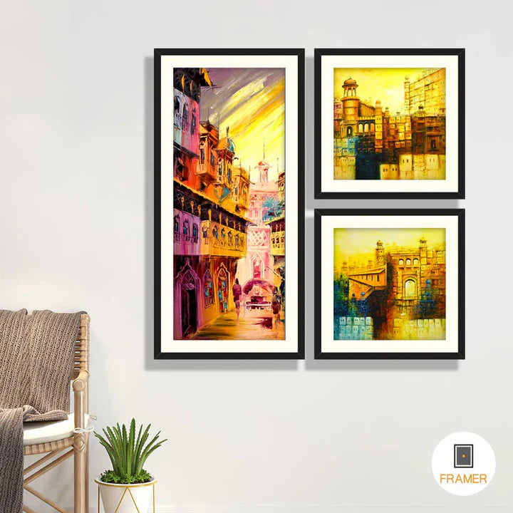 Set of 3 Historical Framed Art ZS_FR06
