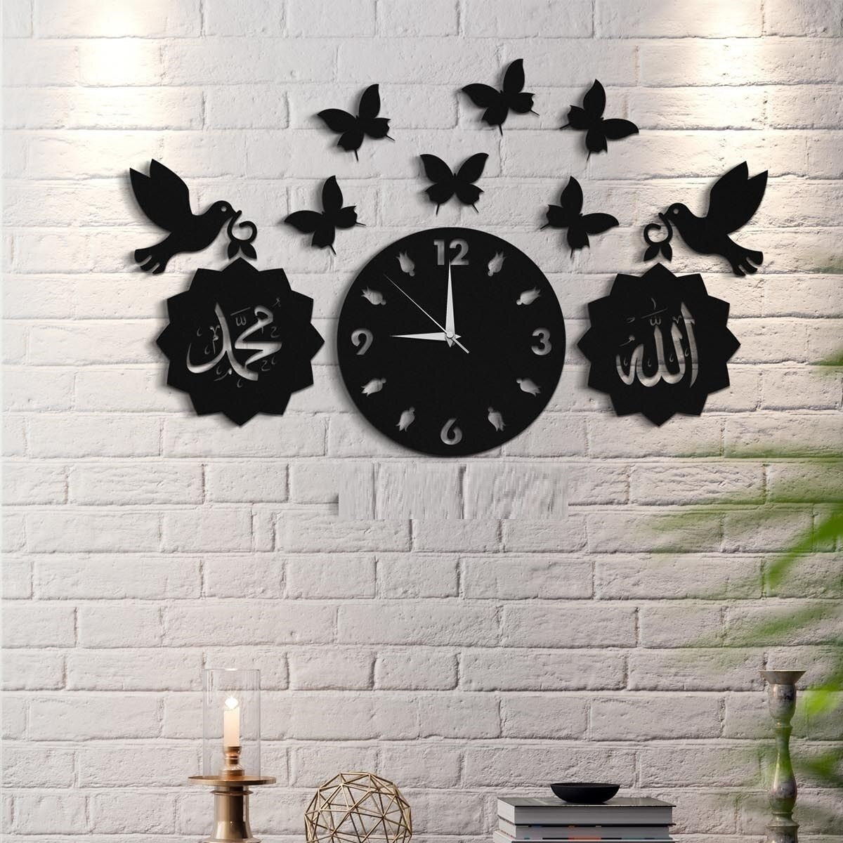 3D Wooden Wall Clock 40 Inches Islamic Clock(PRODUCT CODE : ZS210)