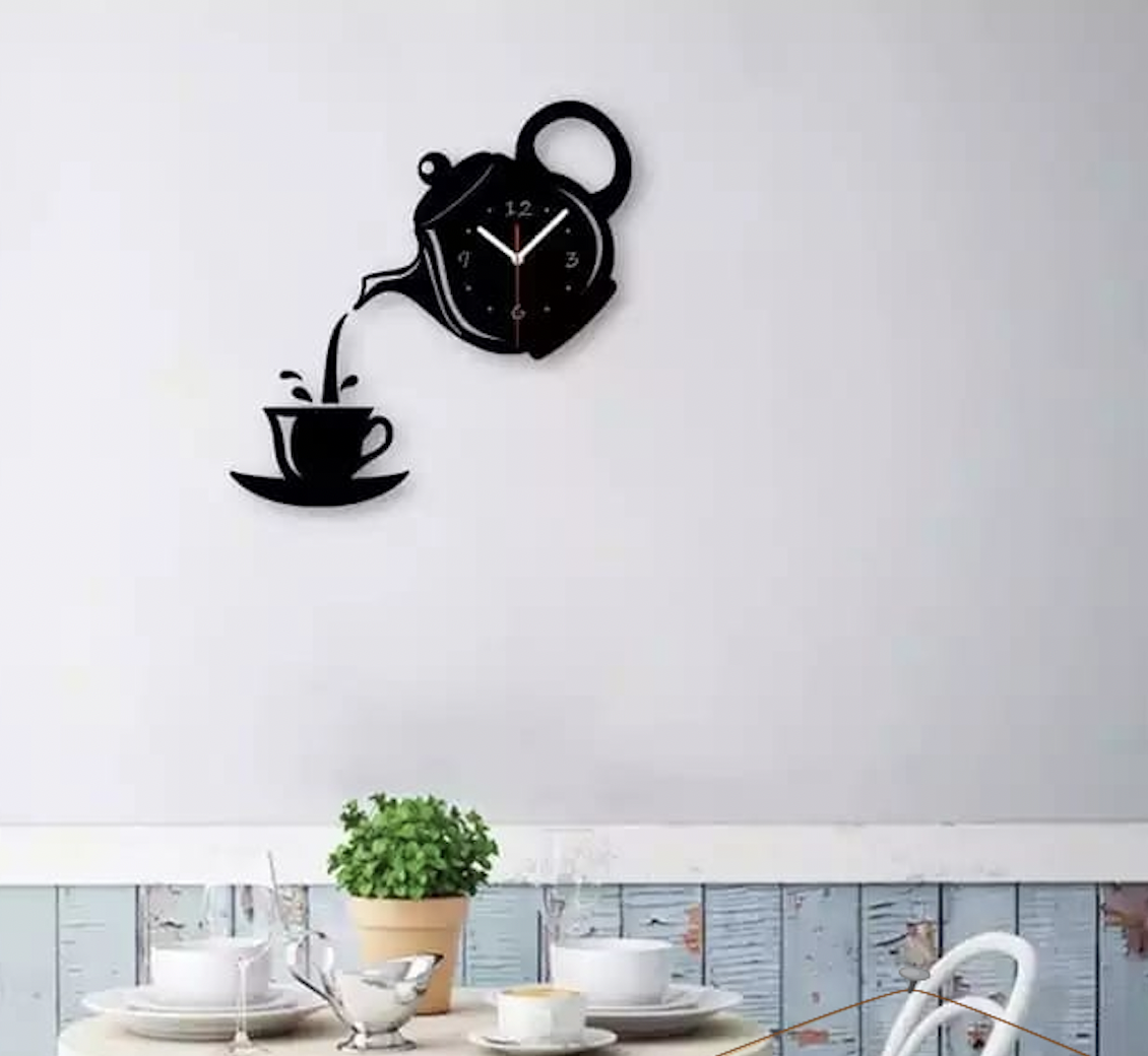 Kettle Tea Wall Clock for kitchen and Home (PRODUCT CODE : ZS46)